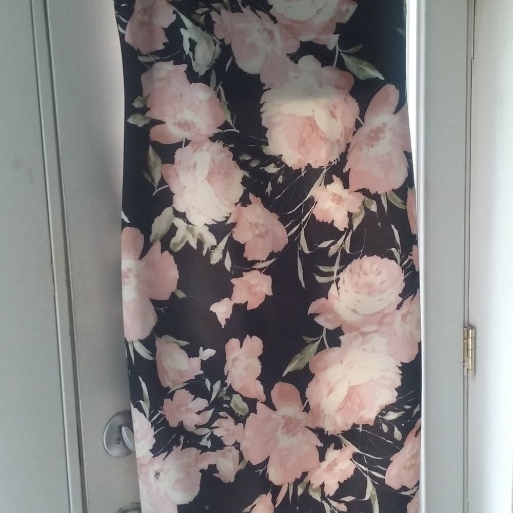 Light Pink & Black Florial dress